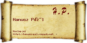 Hanusz Pál névjegykártya