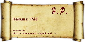 Hanusz Pál névjegykártya